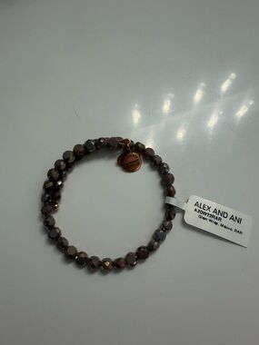 Alex and Ani Iridescent Mauve Beaded Wrap Bracelet